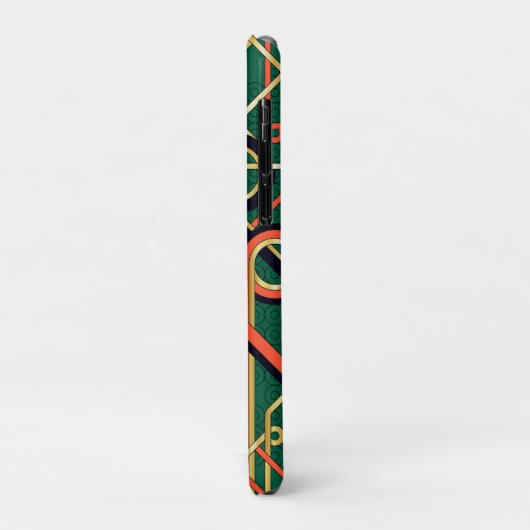 Elegante groene en gouden art deco geometrische Case-Mate iPhone case (Achterkant/links)