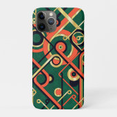 Elegante groene en gouden art deco geometrische Case-Mate iPhone case (Achterkant)