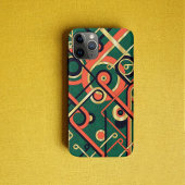 Elegante groene en gouden art deco geometrische Case-Mate iPhone case
