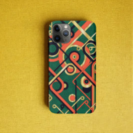 Elegante groene en gouden art deco geometrische Case-Mate iPhone case
