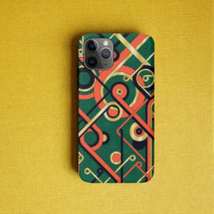 Elegante groene en gouden art deco geometrische Case-Mate iPhone case