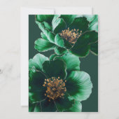 Elegante groene en gouden bloem pensioen partij kaart (Achterkant)