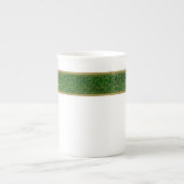Elegante Groene en Gouden Bone China Mok (Voorkant)