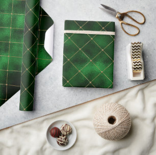 Elegante groene en gouden diamanten St. Patrick's Cadeaupapier