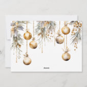 Elegante groene en gouden foto kerstkaarten feestdagenkaart (Achterkant)