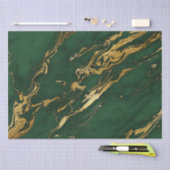 Elegante groene en gouden herfst Herfst marmeren s Tissuepapier (Craft)