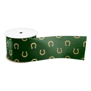 Elegante groene en gouden hoefijzer St. Patrick's  Satijnen Lint