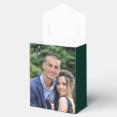 Elegante Groene en Gouden Huwelijk Dank u Foto Bedankdoosjes (Geopend)