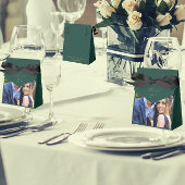 Elegante Groene en Gouden Huwelijk Dank u Foto Bedankdoosjes