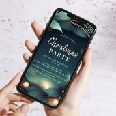 Elegante groene en gouden kerstfeest uitnodiging