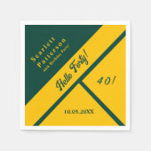 Elegante groene en gouden luxe chique 40e verjaard servet (Voorkant)