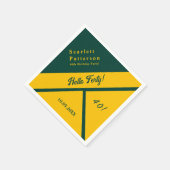 Elegante groene en gouden luxe chique 40e verjaard servet (Hoek)