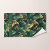 Elegante groene en gouden Monstera bladeren Bad Handdoek (Handdoek)