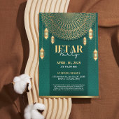 Elegante groene en gouden Ramadan Iftar Party Invi Feestdagenkaart