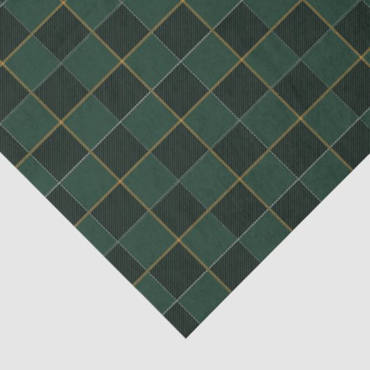 Elegante groene en gouden ruit tissuepapier (Detail)