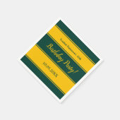 Elegante groene en gouden strepen moderne verjaard servet (Hoek)