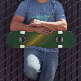 Elegante groene en gouden uniseks skateboard