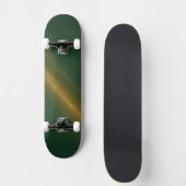 Elegante groene en gouden uniseks skateboard (Voorkant)
