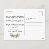 Elegante groene en gouden Waterverf kerstboom Feestdagenkaart (Achterkant)