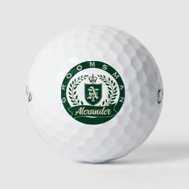 Elegante groene en ivoorkleurige bruidsjonker huwe golfballen