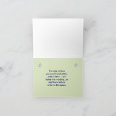 Elegante groene en marineblauwe bedankbriefjes bedankkaart (Binnen)