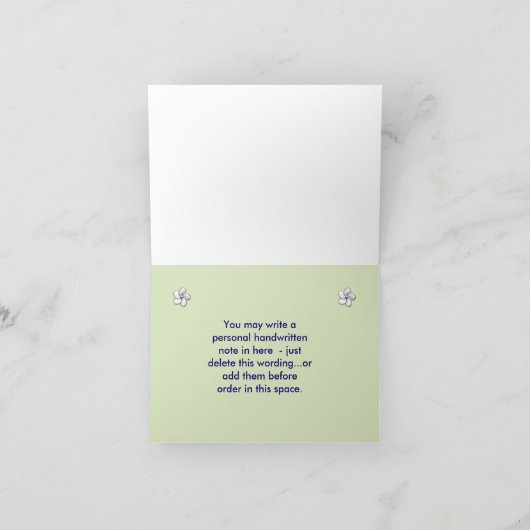 Elegante groene en marineblauwe bedankbriefjes bedankkaart (Binnen)