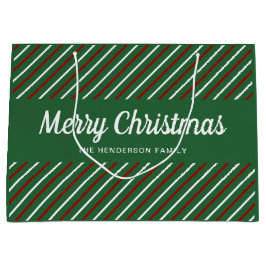 Elegante groene en rode kerst groot cadeauzakje