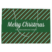 Elegante groene en rode kerst groot cadeauzakje (Achterkant)