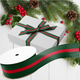 Elegante groene en rode kerst grosgrain lint