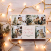 Elegante groene en rode kerstfotokaart kaart