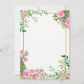 elegante Groene en roze bloemige Peacock Bruiloft Kaart (Achterkant)