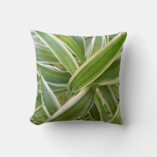 Elegante groene en witte schaduwrijke bloemenblade kussen