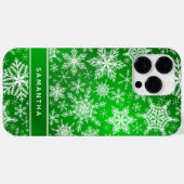 Elegante Groene en Witte Sneeuwvlokken Kerstmis Case-Mate iPhone Case (Achterkant (horizontaal))
