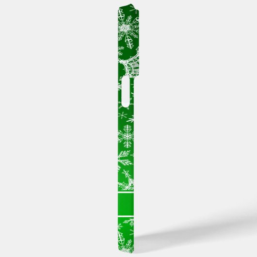 Elegante Groene en Witte Sneeuwvlokken Kerstmis Case-Mate iPhone Case (Achterkant / Rechts)