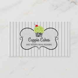Elegante groene en zebra patroon cupcake bakken visitekaartje