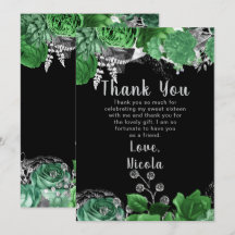Elegante groene en zilveren bloemen Sweet Sixteen 