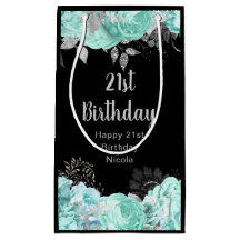 Elegante groene en zilveren bloemen verjaardagsfee