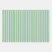 Elegante groene en zilveren glitter strepen inpakpapier vel (Voorkant 3)