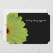 Elegante groene en zwarte Gerber-Margriet-Bruiloft Kaart (Achterkant)