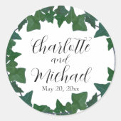 Elegante groene Engelse klimop Ronde Sticker (Voorkant)