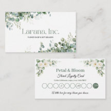Elegante groene eucalyptus bloemenzaak loyaliteits
