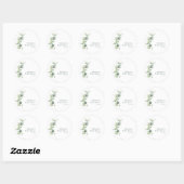 Elegante groene eucalyptus bruidsmeisjesdankjewel ronde sticker (Vel)