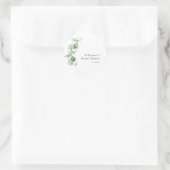 Elegante groene eucalyptus bruidsmeisjesdankjewel ronde sticker (Tas)