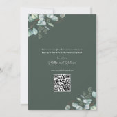 Elegante groene eucalyptus bruiloft foto QR-code Save The Date (Achterkant)