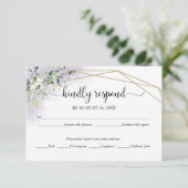 Elegante groene eucalyptus bruiloft RSVP kaart (Staand voorkant)