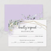 Elegante groene eucalyptus bruiloft RSVP kaart (Voorkant / Achterkant)