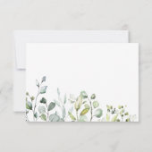 Elegante groene eucalyptus bruiloft RSVP kaart (Achterkant)