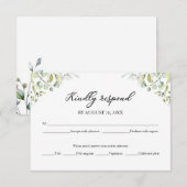 Elegante groene eucalyptus bruiloft RSVP kaart (Voorkant / Achterkant)