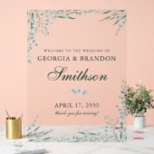 Elegante groene eucalyptus bruiloft welkom acryl bord (Huwelijk)