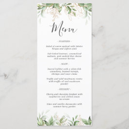 Elegante groene eucalyptus bruiloftsmenu menu